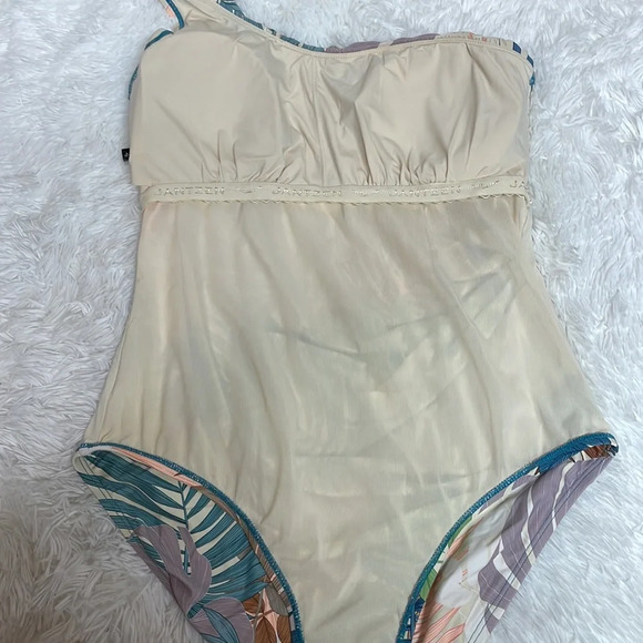 Jantzen One Shoulder Swimsuit Tropical Flowes - Picture 7 of 11